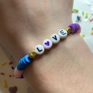 Love Clay Bead Bracelet